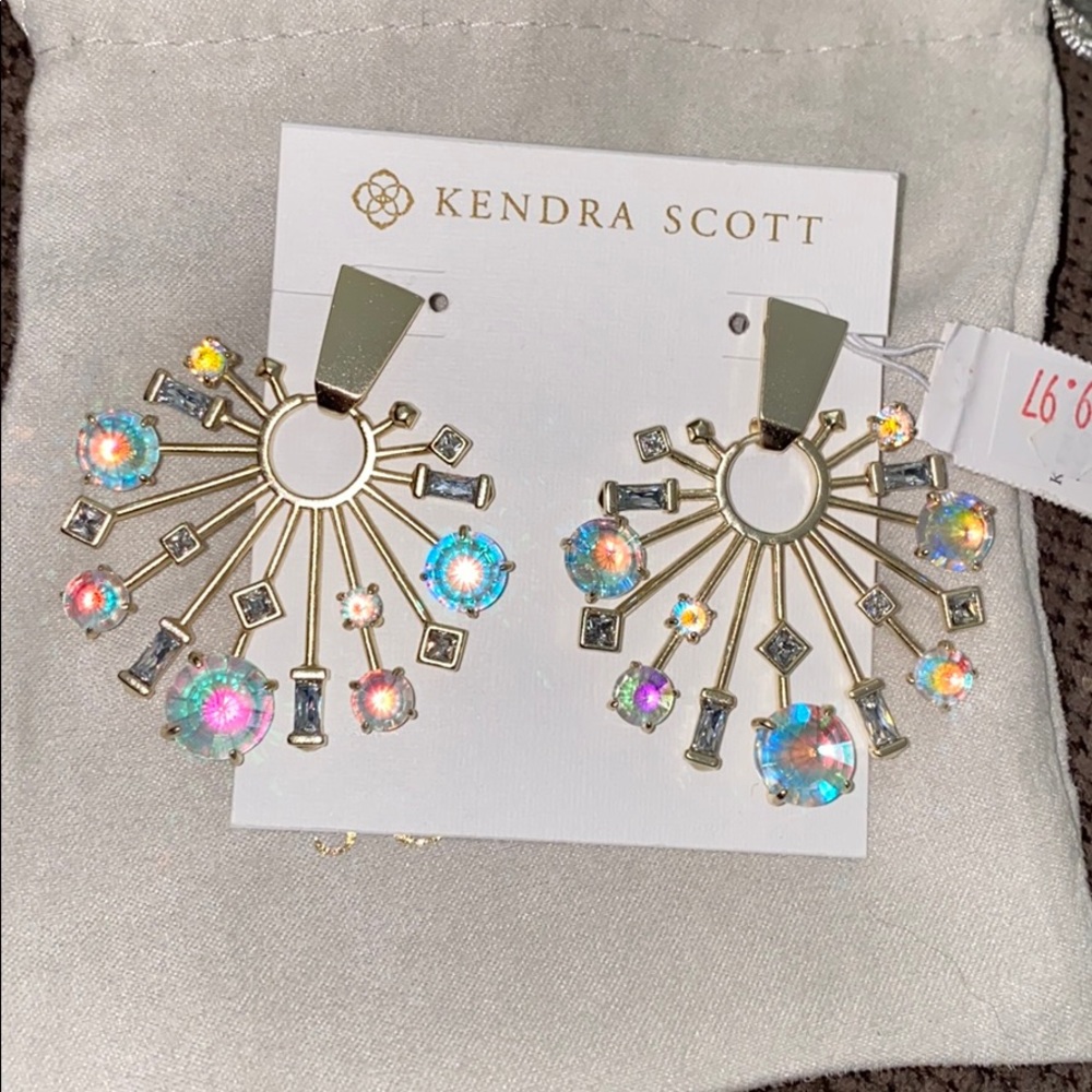 NWOT Kendra Scott Gold and Iridescent Earrings
